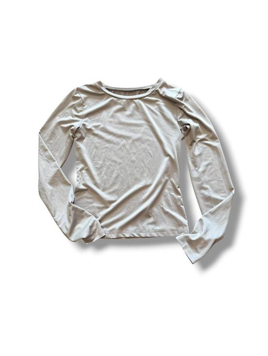 Tops - Grey Stretchy Modern Fitted Long Sleeve